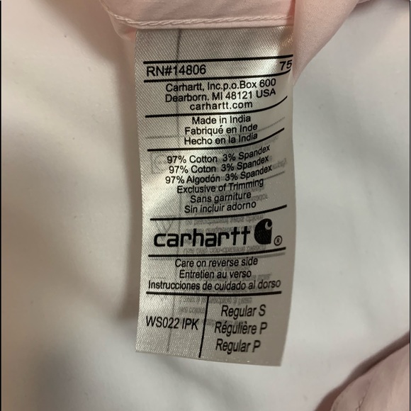 NWT Carhartt Pink Button Down Blouse - small - Picture 6 of 10